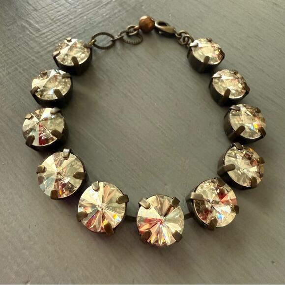 Sabika LIKE Clear Stone Brass Tennis Style Bracelet - Picture 4 of 8